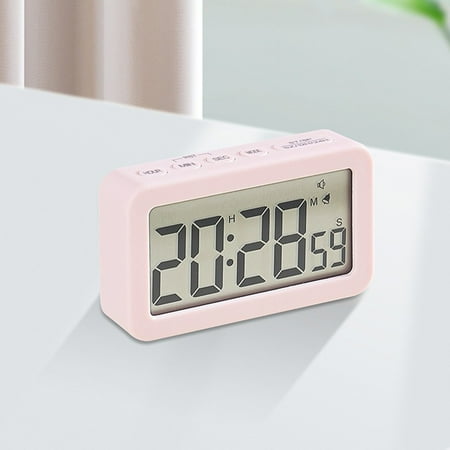 EGYMEN LED Display Digital Alarm Clock, Stereo Electronic Clock with Snooze Function, 12/24H Switching, Countdown Timer for Wake-Up and Reminders