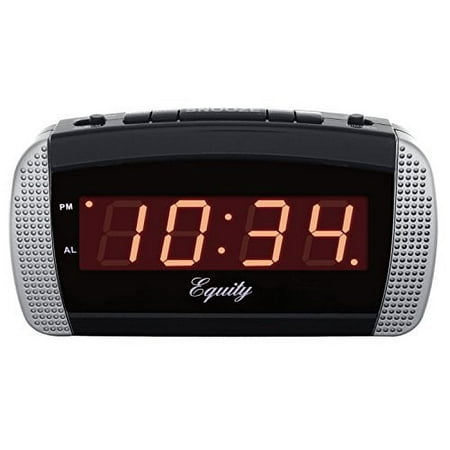 Equity by La Crosse 30240 Super Loud LED Alarm Clock Black Silver