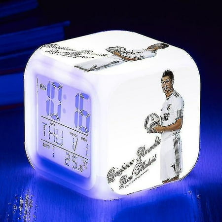 Football League Star Cristiano Ronaldo Alarm Clock Led Digital Color Square Alarm Clock Creative Small Alarm Clock Style D