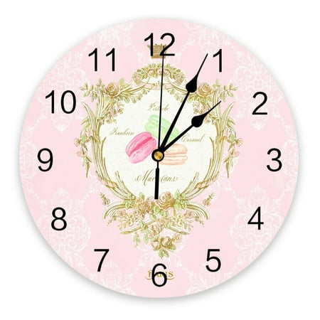 French Patisserie Macarons Wall Clock Large Modern Kitchen Dinning Round Wall Clocks Bedroom Silent Hanging Watch