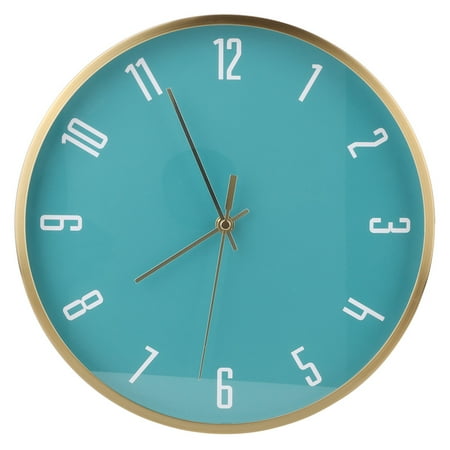 Gueiykk Simple Round Shape Home Brass Wall Quartz Silent Clock Time Decoration