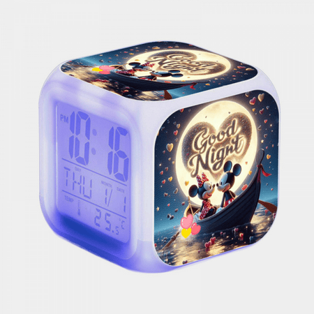 HANNTAOO Digital Alarm Clock for Kids, Mickey_Mouse Pattern 7 LED Color Changing Wake Up Clock with Thermometer Function and Night Light, Gift for Boys Girls A93-111 HTNL#111