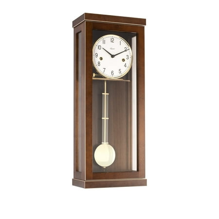 Hermle 22 Brown and White Rectangular Regulator Pendulum Wall Clock