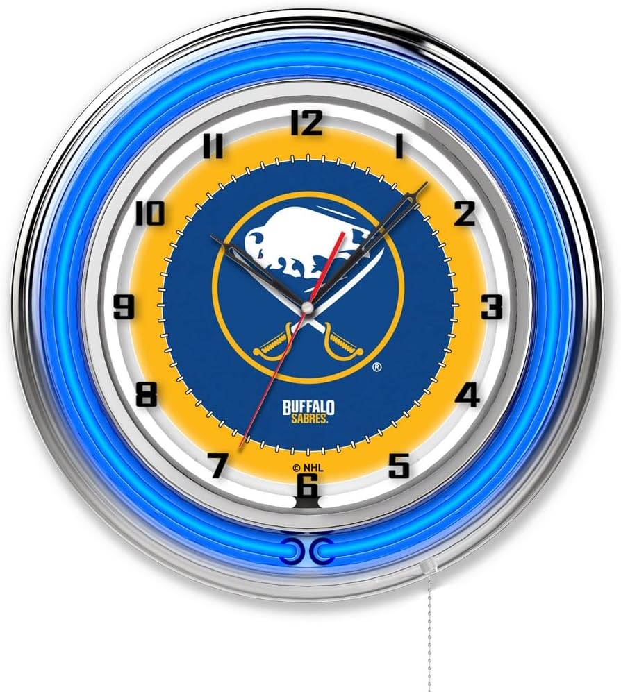 Holland Bar Stool Co. Buffalo Sabres 19 Double Neon Wall Clock