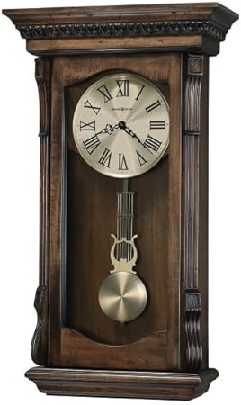 Howard Miller Albert Wall Clock II 549-507 – Acadia Finish with Quartz, Triple-Chime Movement