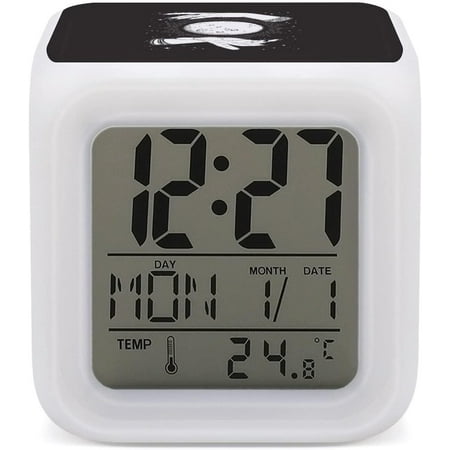 Human Hands With Moon Mini Digital Alarm Clocks, Led Night Glowing Cube Clock Desk [3207]