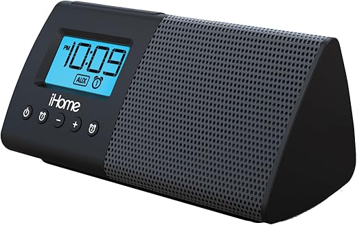 iHome iHM46BC Portable USB Charging Dual Alarm Clock Speaker System - Black