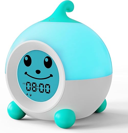 iHoo Ready to Wake Alarm Clock for Kids, Sleep Training Kids Alarm Clock with Emoji & Light,Toddlers Night Light Clock for Kids Bedroom