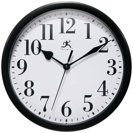 Infinity Instruments 10 x 10 Black Analog Round Classic Wall Clock