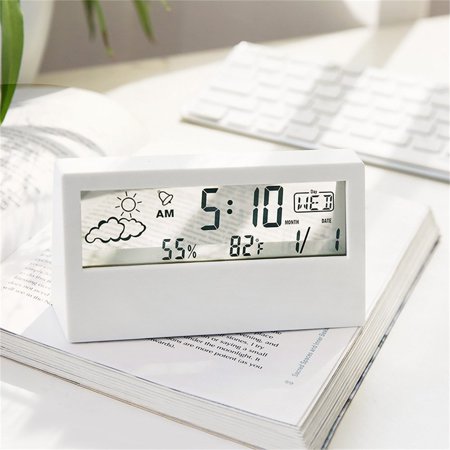 Joernso Digital Alarm Clock Mirror Screen Multi-function Lightweight Electronic LCD Time Display Alarm Clock for Bedroom