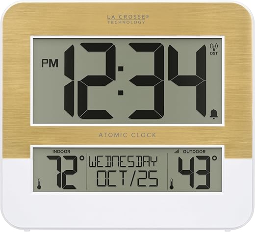 La Crosse Technology L73859 Two-Tone Atomic Digital Clock with Temperature