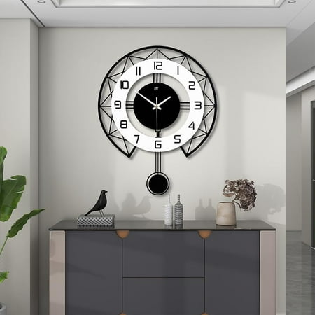 Large Wall Clock for Living Room Decor 20 Inch Modern Decorative Silent Pendulum Wall Clock for Home House Kitchen Bedroom Big Wall Clock Non Ticking Battery Operated Quartz for Indoor Office