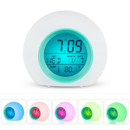 LED Alarm Clock Smart Digital Kids Useful Battery-powered Calendar Travel Toddler