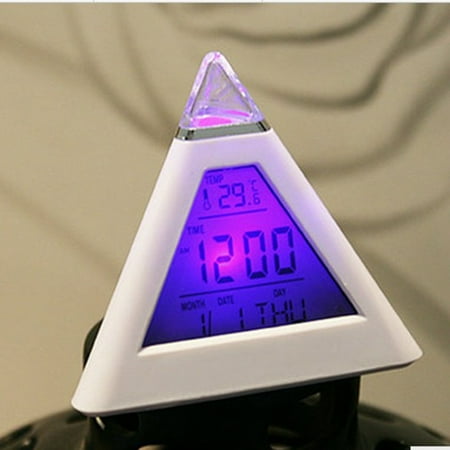 Modern Clock Hatch Alarm Led Digital Outdoor Triangle Colorful Color Changing Alarm Clock Creative Lazy Led Pressure Reducing Small