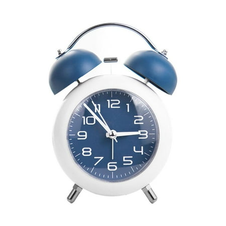 PFDDRW 2024 New Analogue Alarm Clock Non Ticking Sweep Retro Metal Alarm Bell (blue)