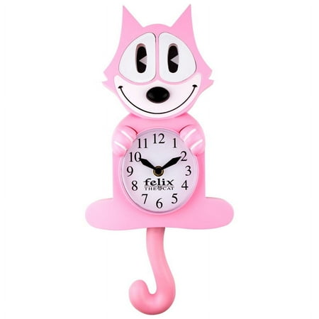 Pink Felix The Cat 3-D Motion Clock