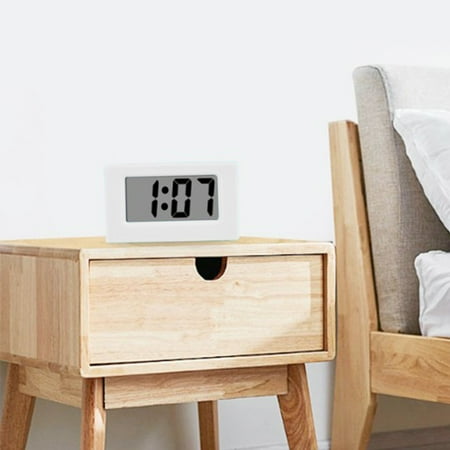 Qianying Digital Alarm Clocks for Bedrooms - Electric Desk Clock with Large Numbers,Adjustable Volume,Snooze,Modern Home Desk Digital Clock,Suitable for Bedroom Bedside Desk,White