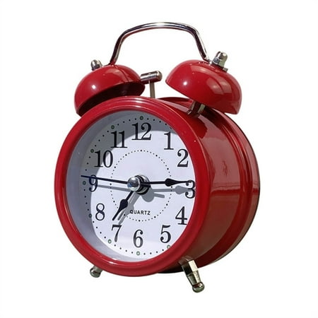 Retro Loud Alarm Clock, Double Bell Battery Powred Bedside Desk Ornament for Home Classroom Decoration Present