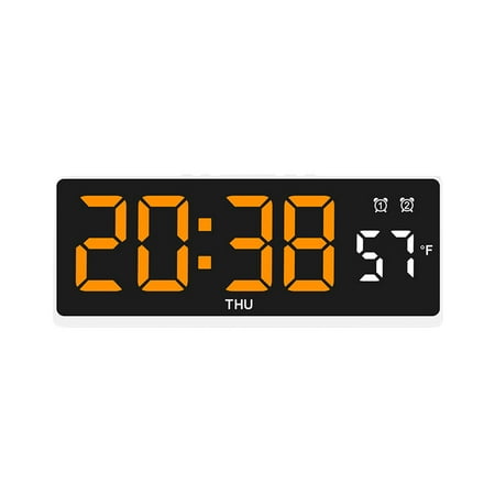 Seasonal Savings, Carestrong LED Alarm Clock Multi-function Alarm Clock Desktop Clock Temperature Display Multi-set Alarm Clock Date Week Temperature Display Brightness Adjustable|Plastic,Orange