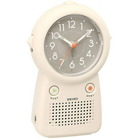 Seiko clock Alarm Clock analog With recording / playback function ivory EF506C SEIKO// Movement quartz