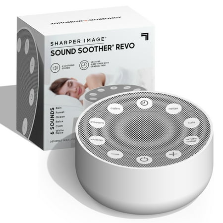 Sharper Image® Sleep Therapy White Noise Machine, Soothing Nature Sounds for Baby Kid Adult, Portable Relaxation Meditation and Naps