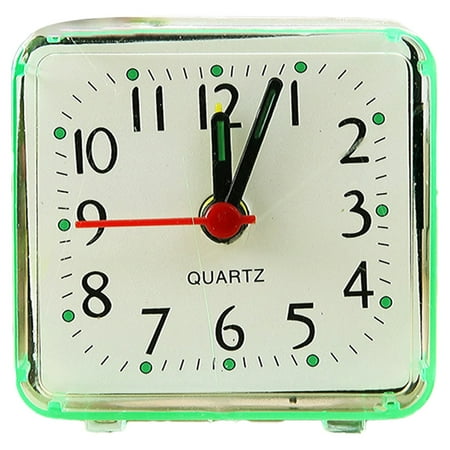 Silent Analog Alarm Clock Non Ticking, Gentle Wake, Beep Sounds, Increasing Volume, Battery Operated Snooze, Easy Set - green