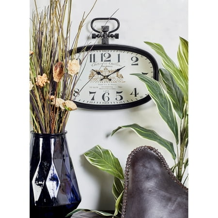 Studio 350 White Metal Pocket Watch Style Decorative Wall Clock