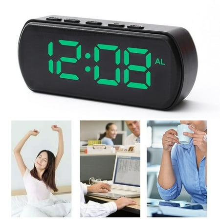 Tabletop Clocks Qwtwty Digital Alarm Clock Simples LED Large Digital Display Fashion Multi-set Alarm Clock Features Desktop Bedside Study Kitchen Clock On Clearance