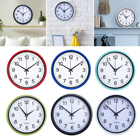 Trayknick Large Number 8-Inch Silent Non-Ticking Wall Clock - Round Clock for Home Office Decoration