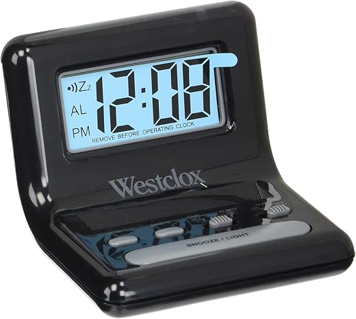 Westclox Black NYL47538 LCD Digital Bedside Alarm Clock