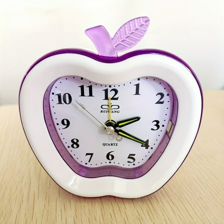 XINGJIU 1pc Apple Shaped Clock, Fashion Minimalist Plastic Apple Small Alarm Clock, Bedroom Bedside Clock, Mute Electronic Alarm Digital Clock, For Home Room Living Room Office Decor